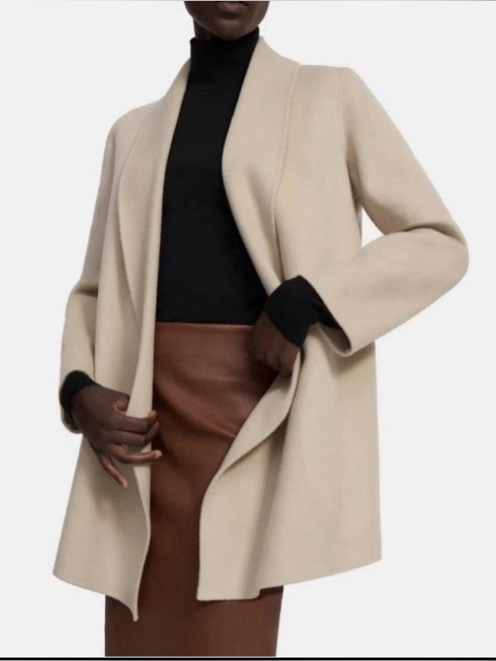 Theory Clairene Jacket Wool & Cashmere Ivory Cardigan Luxe Med MSRP $595